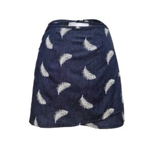 Sabina Sommer Feather Print Wrap Skirt